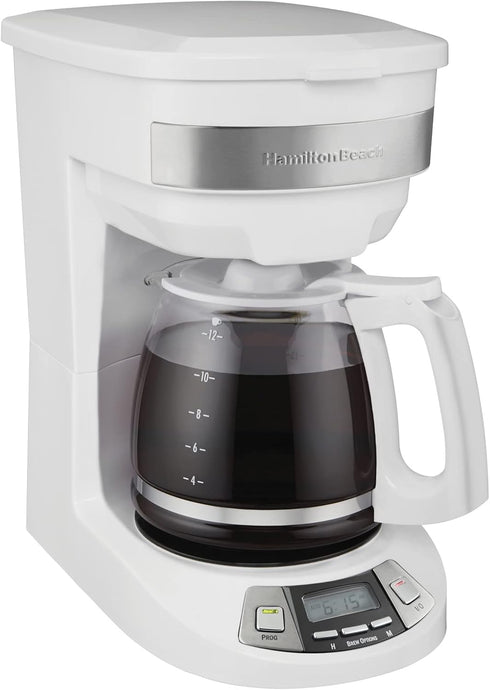 Hamilton Beach 12 Cup Programmable Drip Coffee Maker Machine, Regular & Bold