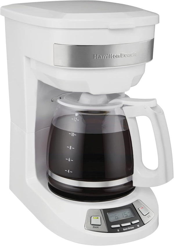 Hamilton Beach 12 Cup Programmable Drip Coffee Maker Machine, Regular & Bold