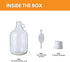 FastRack 1 Gallon Glass Jug with #6 Rubber Bungs & Twin Bubble Airlock – Clear Glass Fermenter Containers for Home