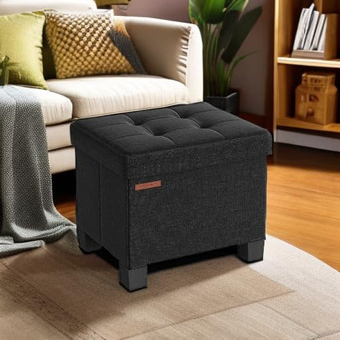 12.6 15.7 13.2 Inches 660 lb, ULSF012B01 SONGMICS Storage Ottoman, Small Ottoman Foot Rest with Legs, x x Foot Stool