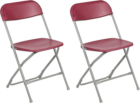 Flash Furniture Hercules Series Plastic Folding Chair - Red - 2 Pack