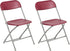Flash Furniture Hercules Series Plastic Folding Chair - Red - 2 Pack