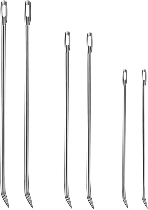 Meat Trussing Needles, 6pcs Roasting Needles for Lacing Turkey, Chicken, Pork, and Lamb, Two of Each Size