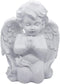 White Kneeling Praying Cherub Statue, Indoor Outdoor Home Garden Decoration, Angel Memorial Sculpture