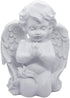 White Kneeling Praying Cherub Statue, Indoor Outdoor Home Garden Decoration, Angel Memorial Sculpture