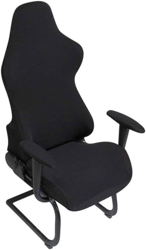BTSKY Ergonomic Office Computer Game Chair Slipcovers, Stretchy Polyester Covers for Gaming Chair (Black)