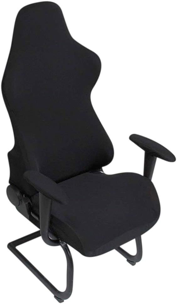 BTSKY Ergonomic Office Computer Game Chair Slipcovers, Stretchy Polyester Covers for Gaming Chair (Black)