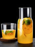 Sizikato 15 Oz Simple Clear Glass Bedside Night Water Carafe with Tumbler Glass