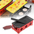 Cheese Raclette Stove Set, Carbon Steel Portable Non-stick Baking Tray with Spatula for Home Kitchen Grilling (Red)