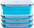 Collapsible Food Storage Containers with Airtight Lid & Air Vent, 40.5 oz, Kitchen Silicone Meal Prep Container Set