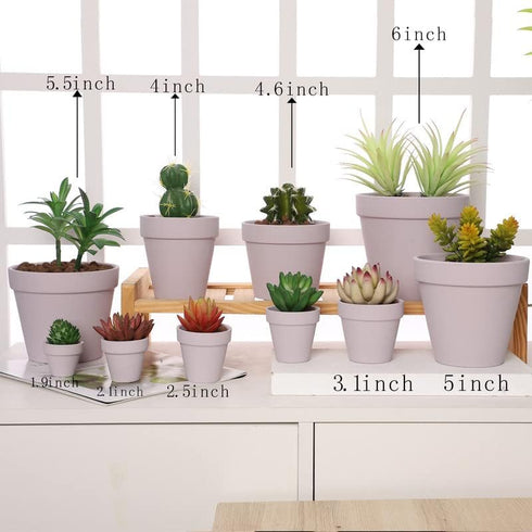 Yishang 1.9 Inch Tiny Pink Terracotta Pots, Pack of 12 Mini White Clay Planters with Drainage Holes for Tiny Cactus