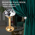 1 Pair Simple Design Diamond Crystal Curtain Hooks - Gold Decorative Tiebacks