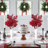 DearHouse 4 Pack Artificial Red Berry Stems, Burgundy Berry Floral for Christmas Tree Decoration