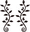 WADORN 2 Pieces Metal Wall Decor, Black Olive Branch Leaf Wall Art Decoration, Wrought Iron Scroll Vine Art for Indoor
