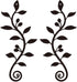 WADORN 2 Pieces Metal Wall Decor, Black Olive Branch Leaf Wall Art Decoration, Wrought Iron Scroll Vine Art for Indoor