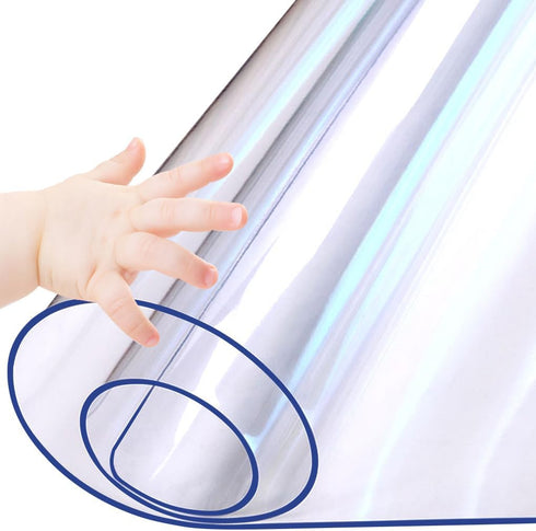 WanDeela 12x60 Inch Clear Plastic Table Protector Cover Office Desk Blotter Mat Pad