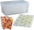 Prime Home Direct Ice Cube Tray with Lid and Bin, 112 pcs, 4 Silicone Ice Cube Trays for Freezer