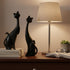 masteymoh Pack 2, (2 Cat Figurines of Black Resin Cat Statues Minimalist Modern Abstract Cat Sculptures for Bookshelf