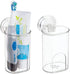 mDesign Compact Plastic Suction Storage Center for Bathroom Organization of Toothbrushes, Electric