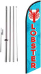 Lobster Seafood Feather Flag Kit with Ground Stake - 15ft Outdoor Advertising