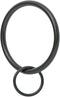 Ivilon Black Drapery Eyelet Curtain Rings - 2" Ring Loop for Hook Pins, Set of 14