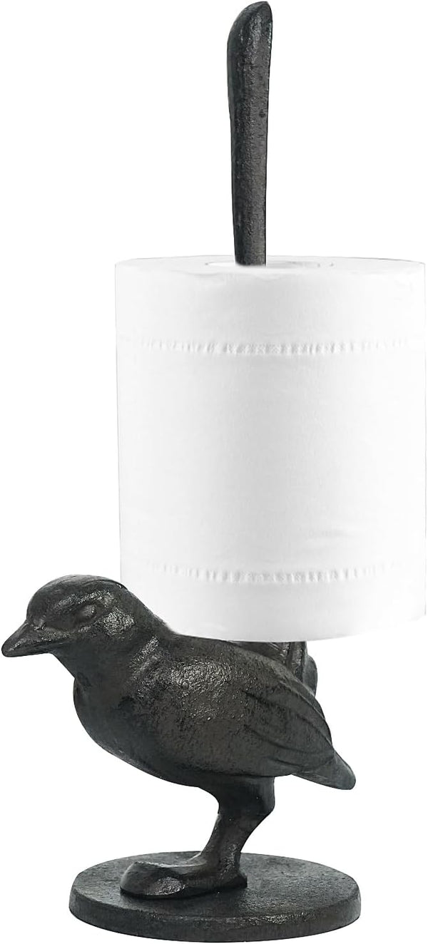 DreamsEden Vintage Bird Stand Paper Towel Holder - Small Cast Iron Birdy