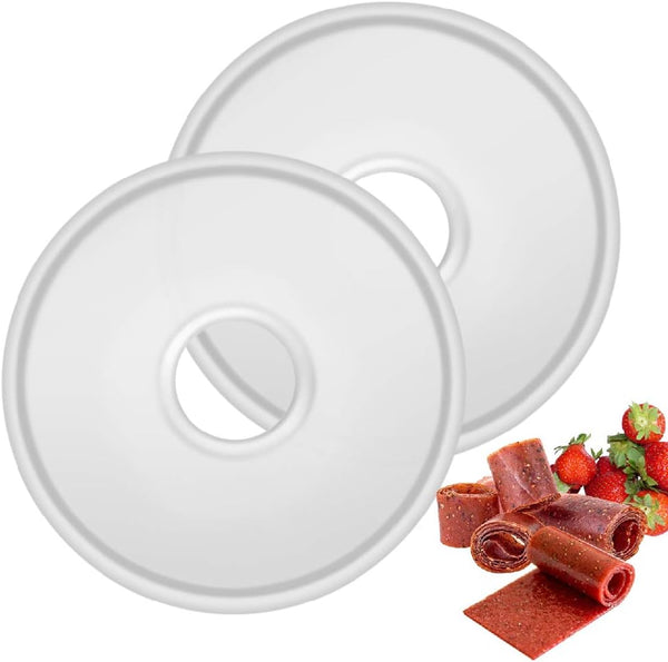 Flexzion Dehydrator Fruit Roll Trays, Round Nonstick Sheets (11 7/8 Inch), 2 Pack