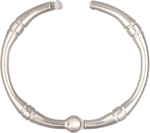 Shower Curtain Hooks, Rustproof Decorative Metal Round Shower Curtain Rings for Bathroom Shower Rod, 12 Pack (Nickel)