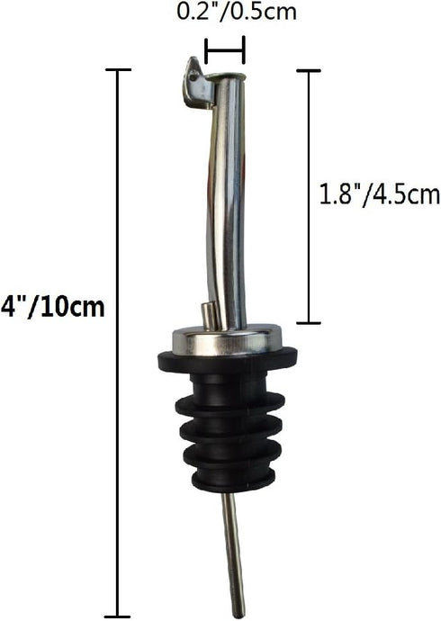 5 Pcs Wine Bottle Pourers - Stainless Steel Liquor Pour Spout Flip Top Wine Bottle Stoppers Speed Pourers for Oil Wine
