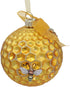 Kurt Adler Set of 2 Bumble Honeycomb Bee Hive Christmas Tree Ball Ornaments, Glass Décor