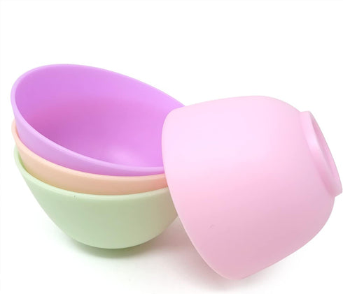 Honbay 4PCS Silicone Mixing Bowls, Prep and Serve Bowls for Mixing Facial Mask or Holding Ingredients (13×7.5CM)