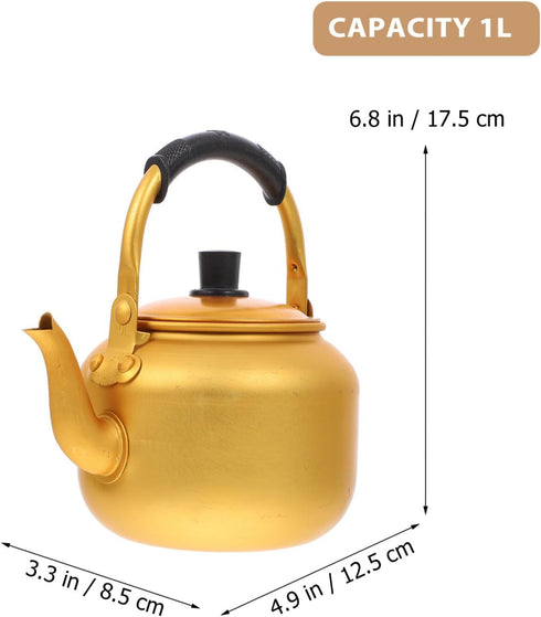Stainless Steel 1L Hot Water Kettle, Whistling Tea Kettle with Infuser, Gooseneck Pour Over Coffee Pot for Fast Heating