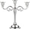 OwnMy 3 Arms Metal Candelabra, Silver Elegant Candle Holder for Wedding Dining Table Christmas Party Home Decoration