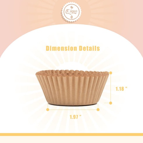 qiqee 1000pcs Natural Cupcake Liners Muffin Linner No Smell, Food Grade Baking Cups(Standard Size) by qiqee