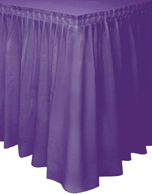 Unique Industries Plastic Table Skirt, Purple, 29" x 14"