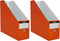 Orange-red Cardboard Magazine Holder (2 Pack), Sturdy Vertical File Folder Organizer for Desk, 10.6'' H×10.2'' L ×3.5''W