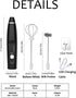 Milk Frother Handheld Foam Maker, 2 Stainless Stirring Heads, 3 Speed Rechargeable Electric Blender for Cappuccino,