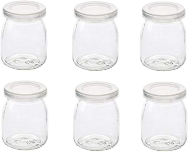 Dailydanny 6 Pcs Yogurt Pudding Jars Bottles With Plastic Lids Ideal for Jam,