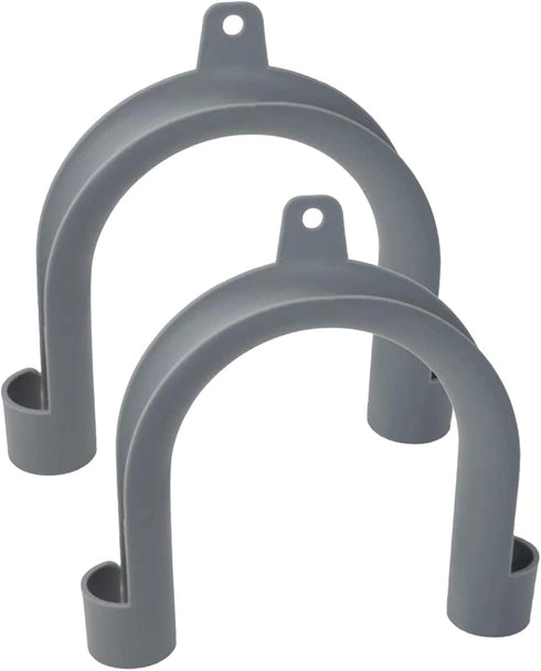 2Pcs Gray Clothes Washer Drain Hose Holder, U-Shape Hook Adapter for Washing Machine Drain Hose