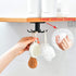 2pcs Under Cabinet Kitchen Utensil Hooks, 360 Rotating Adhesive Hanging Rack for Tools, Towel, Knife (Black)