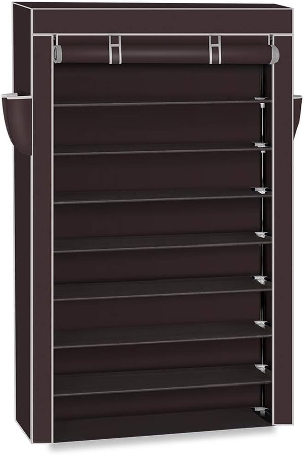 Mytunes 10-Tier Shoe Rack, Shoes Storage Cabinet with Dustproof Cover, Free Standing Cubby