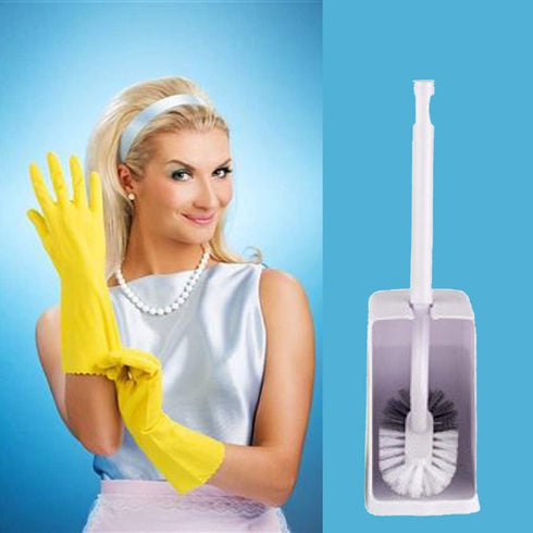 Set, 2 Pack Marbarsse Bathroom Toilet Bowl Brush and Holder, Curved Design Toilet Brush for Deep Cleaning Under Rim