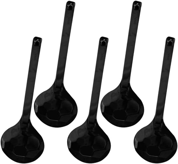 Hemoton 5pcs Melamine Soup Ladle, Long Handle Asian Soup Spoon for Cooking Gravy