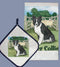 DP935 Dish Towel and Pot Holder Set, Border Collie