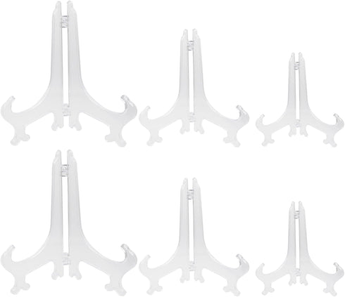 6PCS Acrylic Display Stand, Plastic Plate Holders, Clear Acrylic Easels for Various Decorations