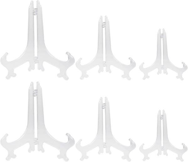 6PCS Acrylic Display Stand, Plastic Plate Holders, Clear Acrylic Easels for Various Decorations