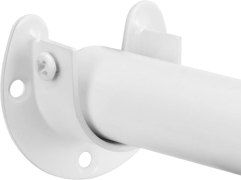 Canomo 4 Packs Heavy Duty Stainless Steel Closet Rod End Supports, U-Shaped Flange Rod Holder with Screws, White