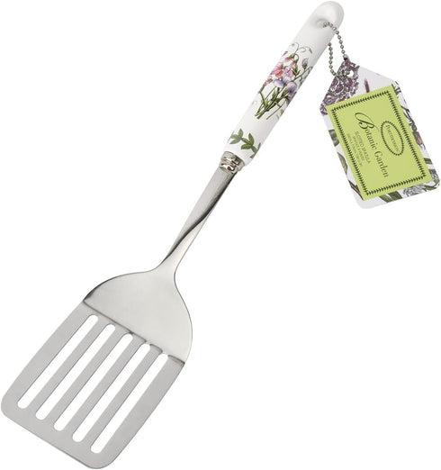 Portmeirion Botanic Garden 13" Slotted Spatula, Sweet Pea Motif - Ideal Kitchen Tool
