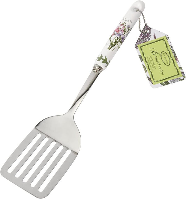 Portmeirion Botanic Garden 13" Slotted Spatula, Sweet Pea Motif - Ideal Kitchen Tool