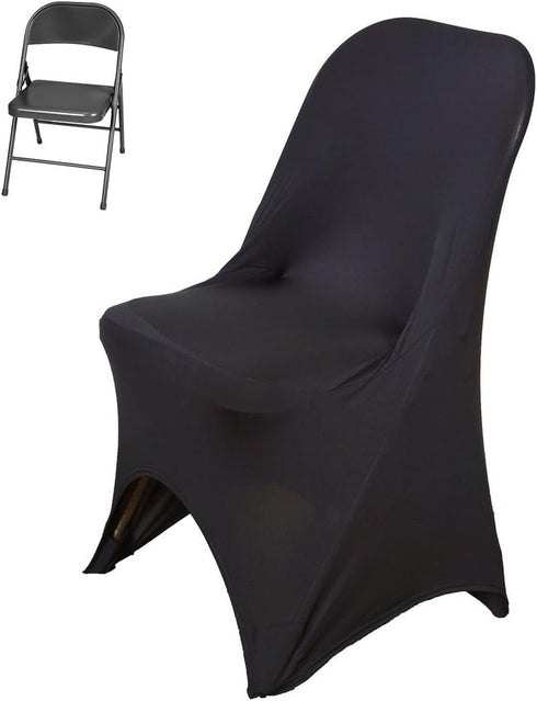 Black-Pack 5 TABLECLOTHSFACTORY Sleek Spandex Folding Chair Cover for Wedding Event Party